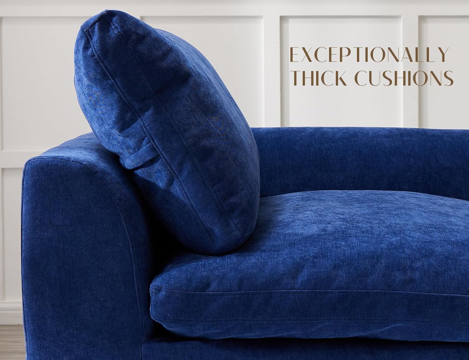 ohllob 110" Cloud Sectional Sofa L Shape Modular Couch with Ottoman 3 Seater