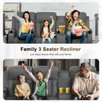YONISEE 3 Seat Recliner Sofa Large Manual Reclining Couch with Storage Console