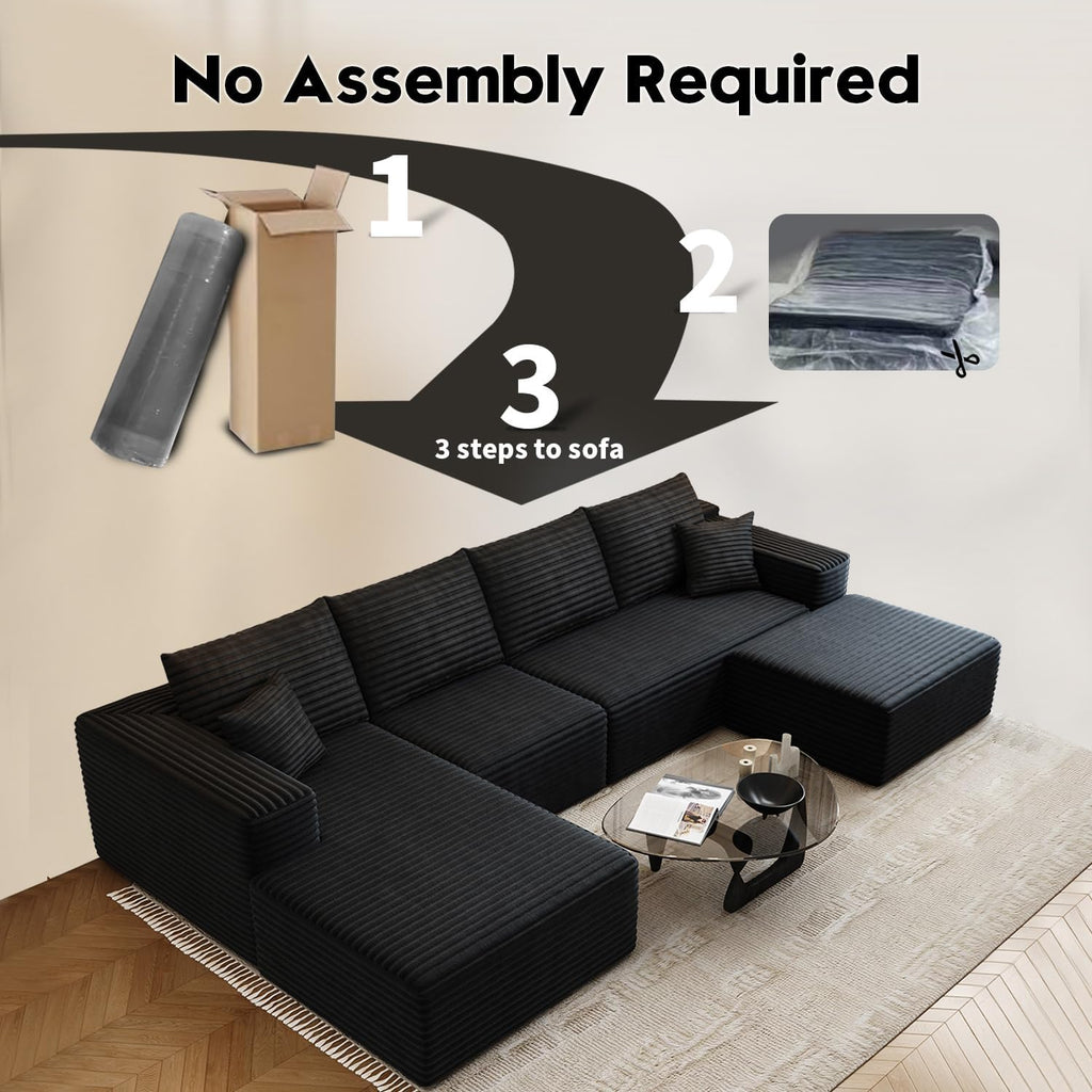 Settab Cloud Modular Sectional Sofa U Shaped Deep Seat Living Room Couch