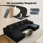 Settab Cloud Modular Sectional Sofa U Shaped Deep Seat Living Room Couch