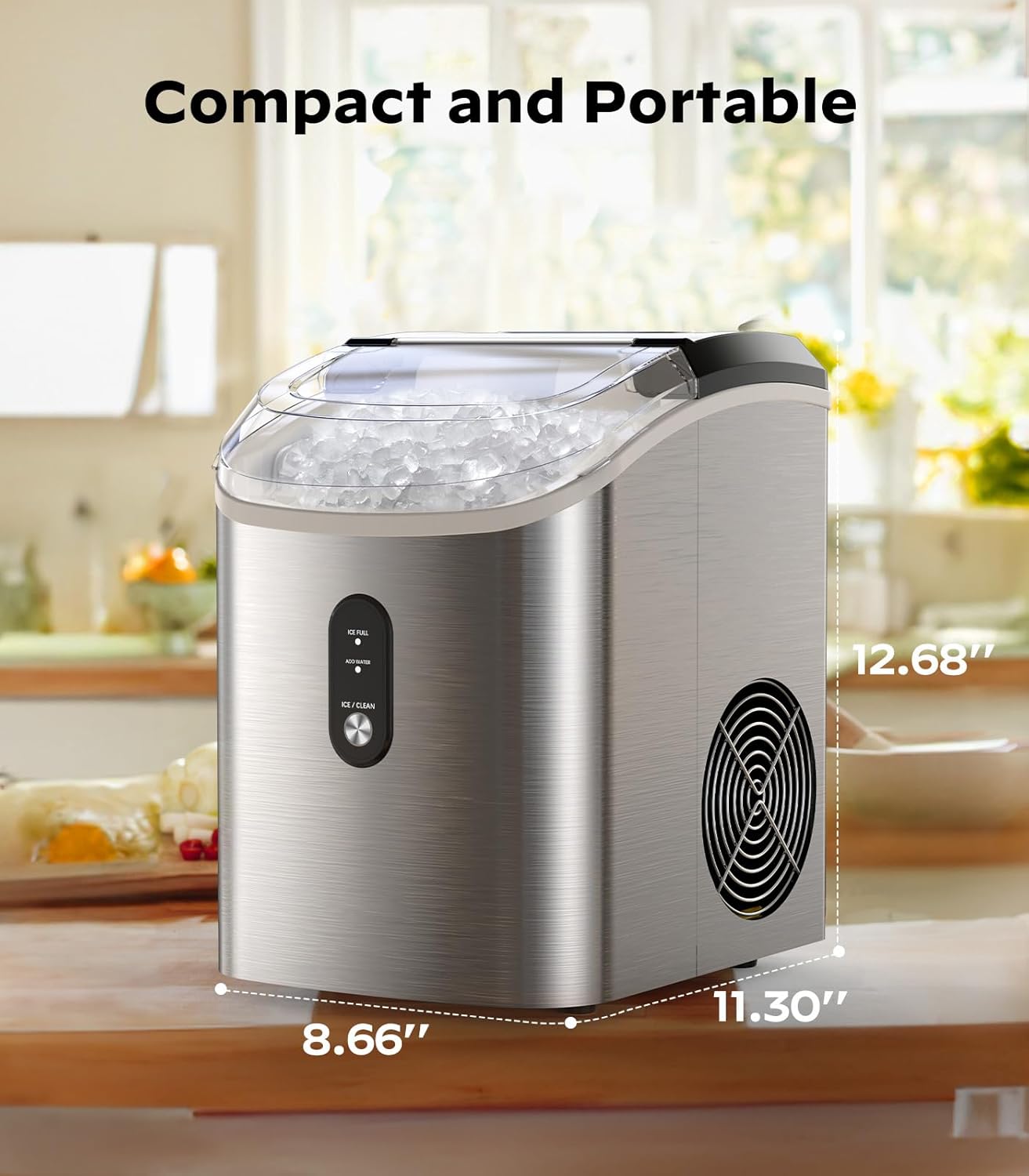 Silonn Nugget Ice Maker Countertop 33lbs Daily Soft Chewable Ice Machine