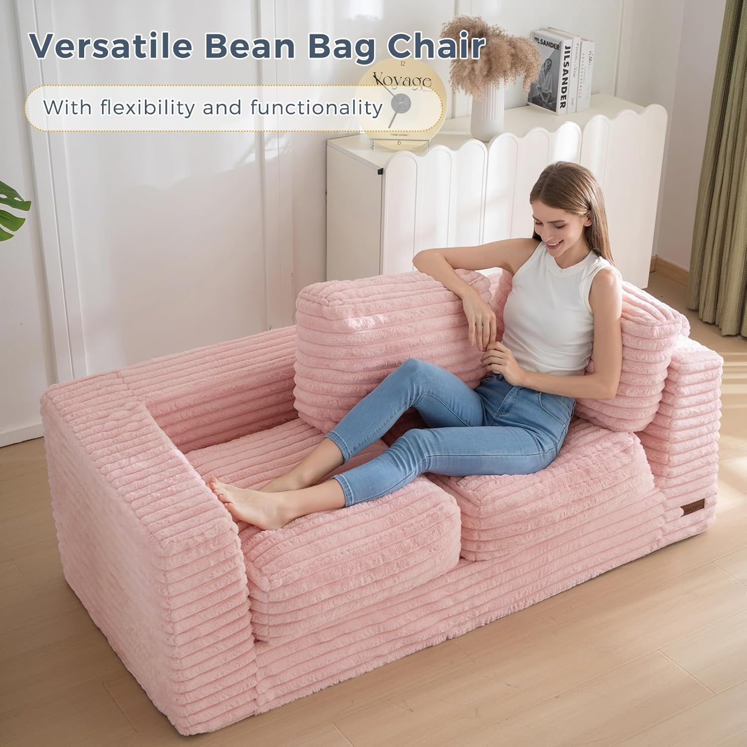 MAXYOYO Giant Bean Bag Chair for Adults with Pillows and Armrests