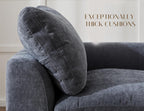 ohllob 110" Cloud Sectional Sofa L Shape Modular Couch with Ottoman 3 Seater