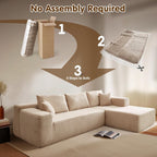 ovios Cloud Sectional Couch with L Shape Chaise Modern Modular Sofa