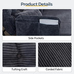 MAXYOYO Adjustable Floor Sofa Bed with Armrest Double Black Foldable Sleeper