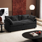 Ihanherry U Shaped Modular Cloud Sofa 5 Seat Chenille Sectional with Ottoman