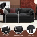 Ihanherry U Shaped Modular Cloud Sofa 5 Seat Chenille Sectional with Ottoman