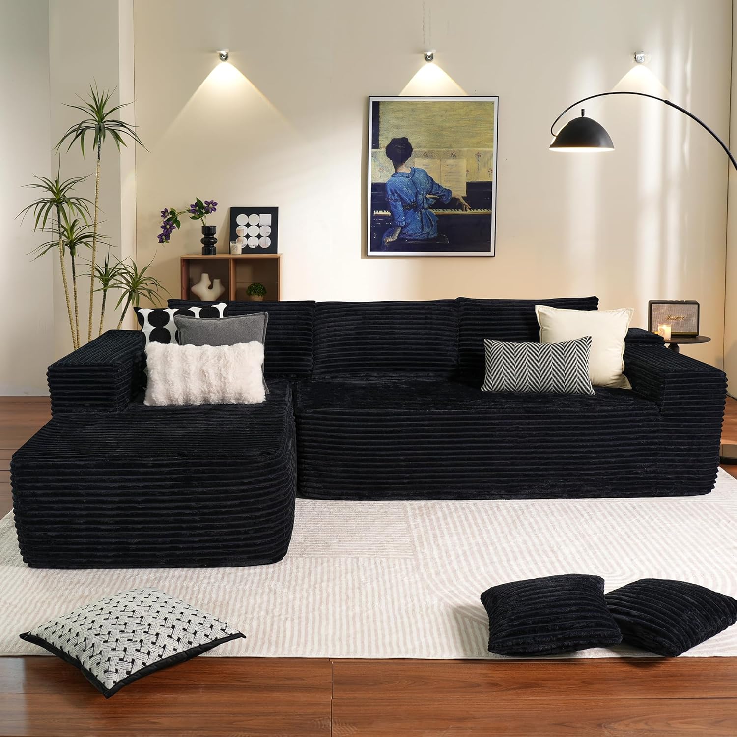 ovios Cloud Sectional Couch with L Shape Chaise Modern Modular Sofa