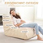 Hobestluk Giant Bean Bag Chair Memory Foam Faux Leather Floor Sofa for Adults