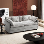 Ihanherry U Shaped Modular Sectional Sofa 5 Seat with 2 Ottomans Chenille
