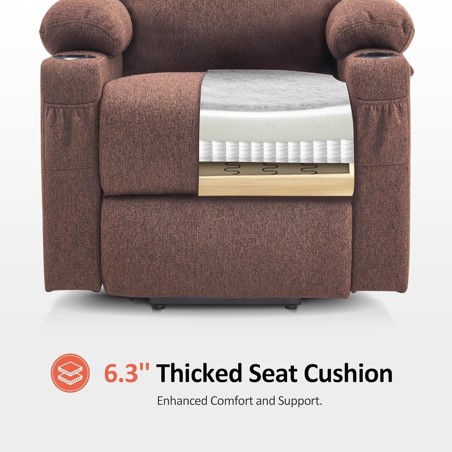 MCombo Power Lift Recliner Chair for Elderly with Heat Massage USB Cup Holders