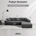 ovios Cloud Sectional Couch with L Shape Chaise Modern Modular Sofa