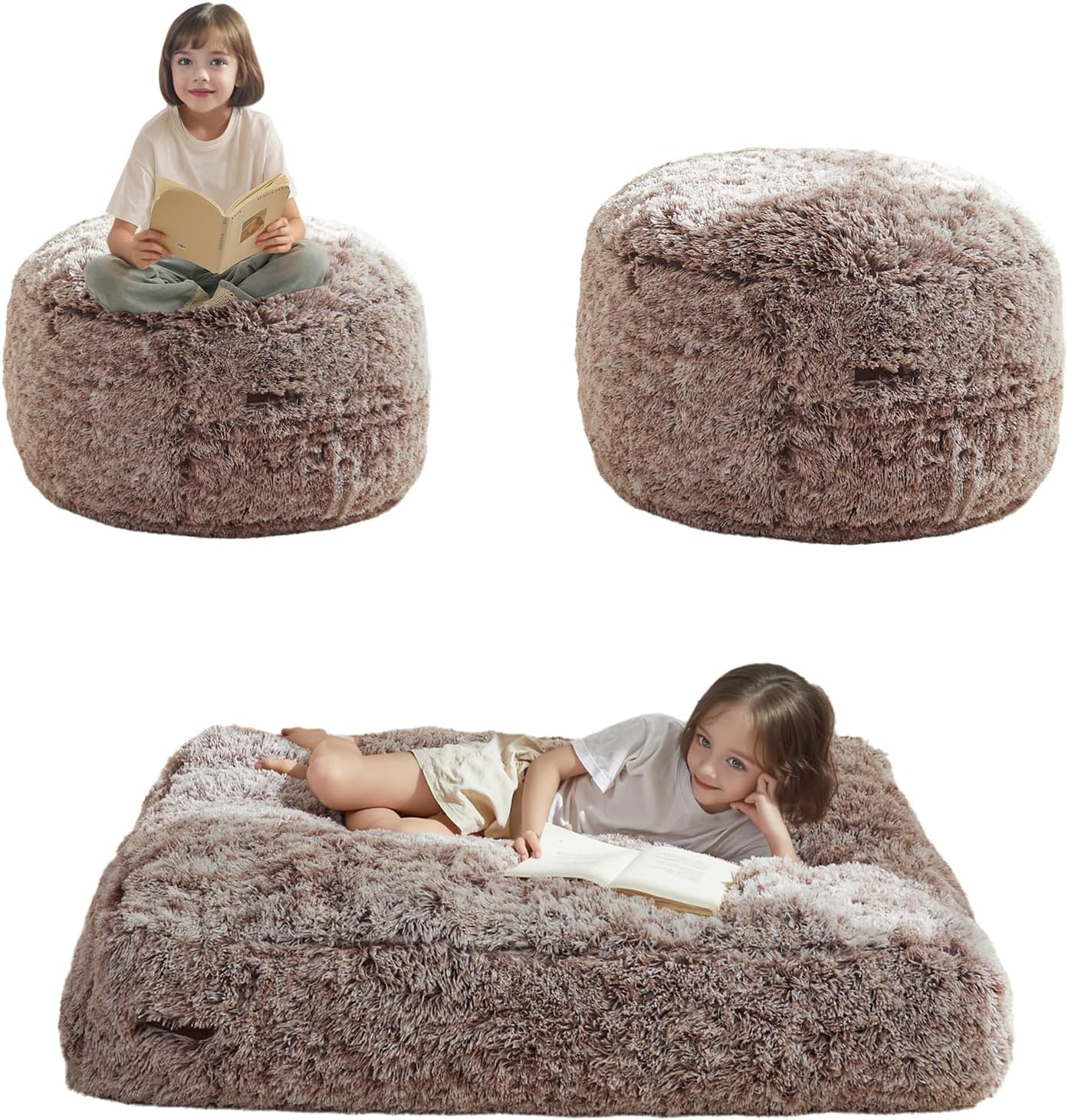 MAXYOYO Convertible Bean Bag Chair Bed for Kids with Foam Filling