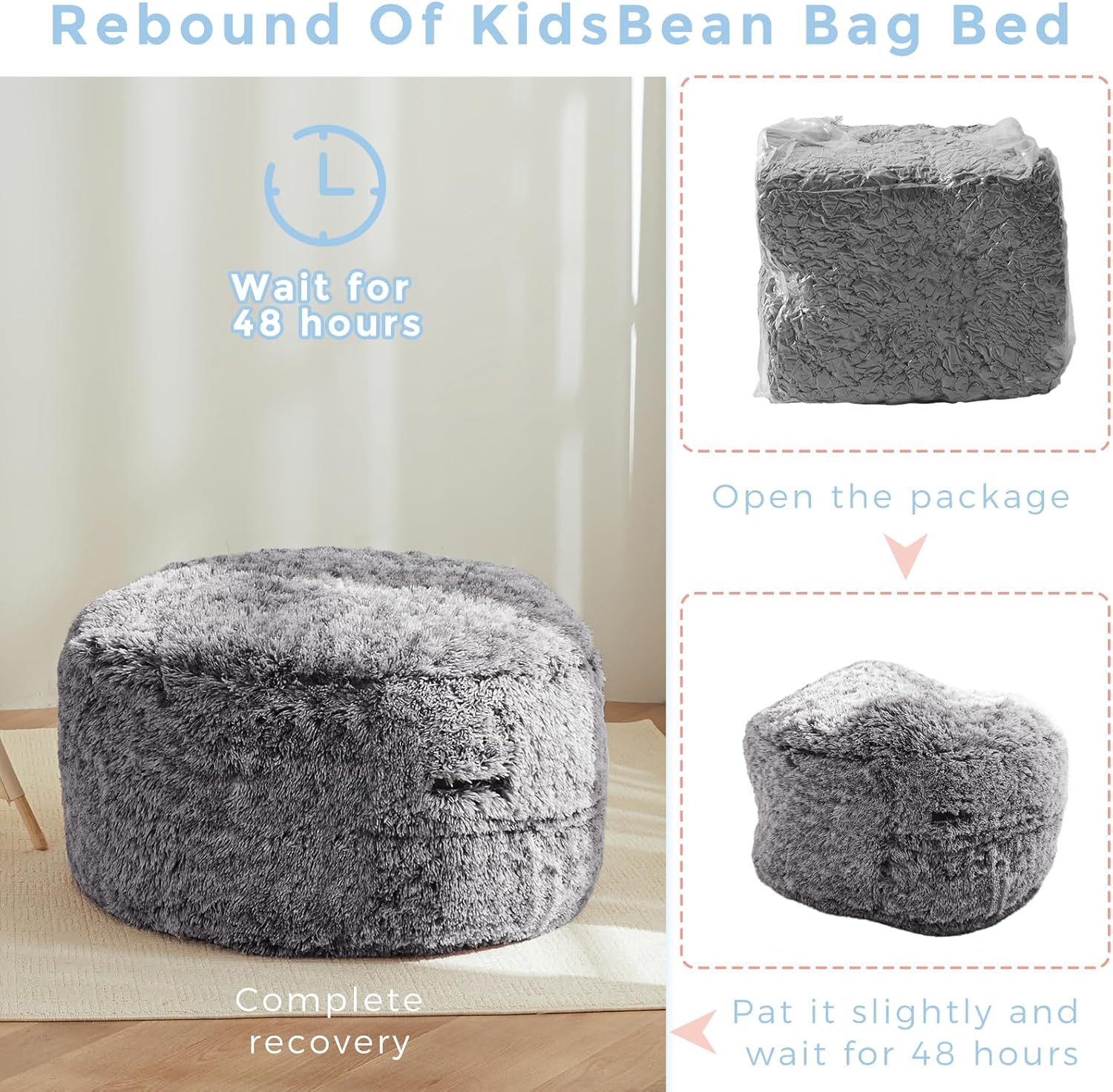 MAXYOYO Convertible Bean Bag Chair Bed for Kids with Foam Filling