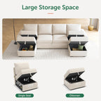HONBAY Modular Sectional Sleeper Sofa L Shaped Couch with Pull Out Bed