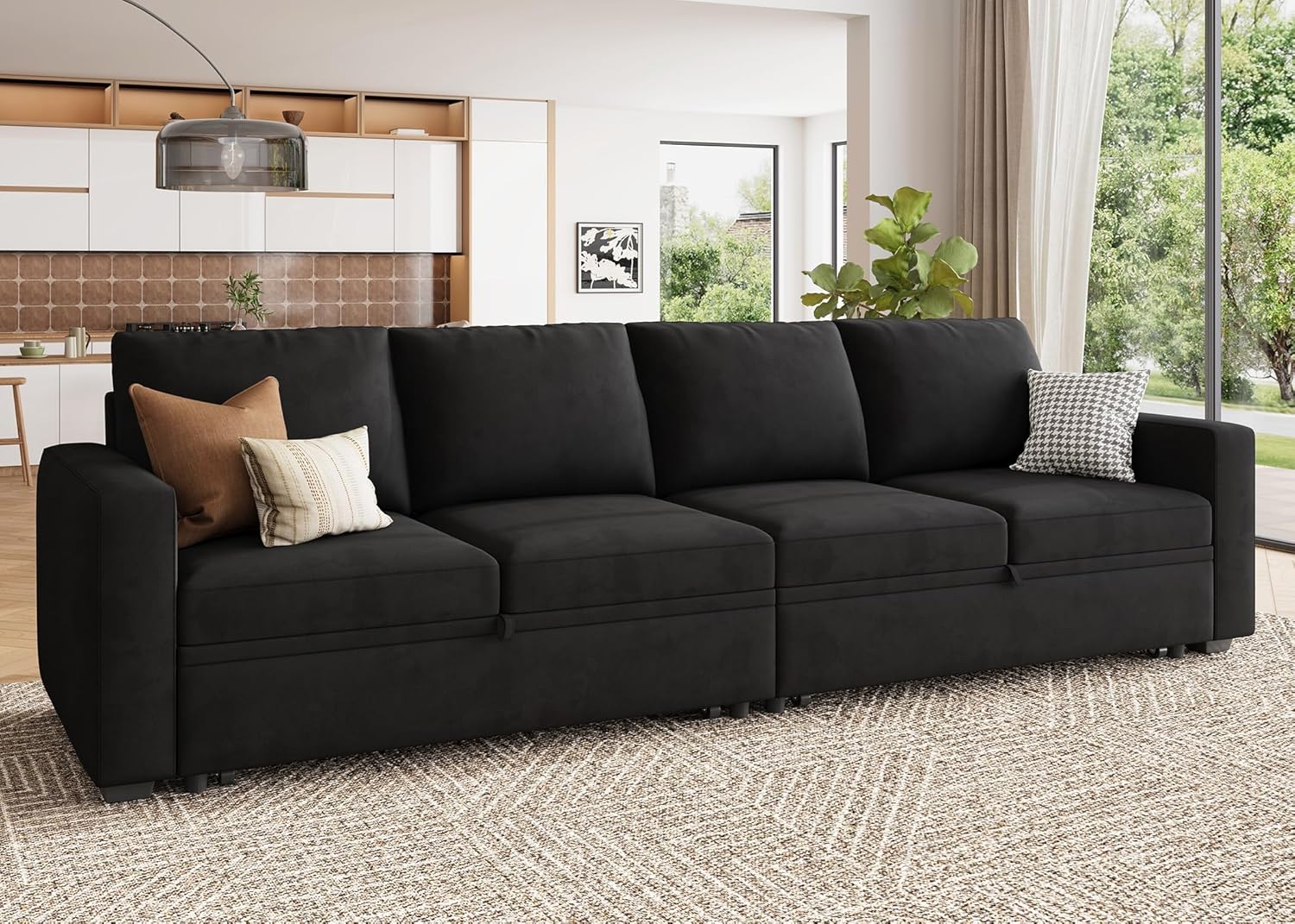 HONBAY Modular Sectional Sleeper Sofa L Shaped Couch with Pull Out Bed