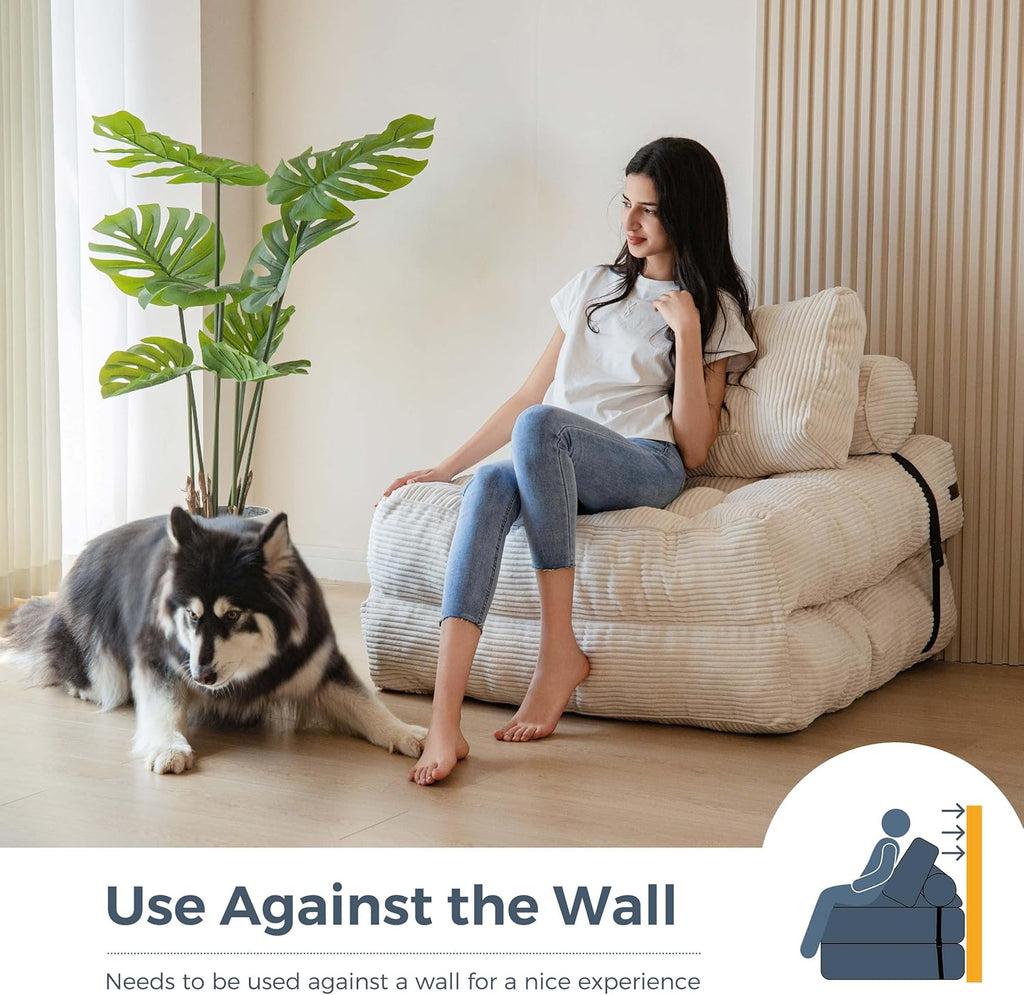 MAXYOYO Folding Sofa Bed Convertible Sleeper Chair with Pillow