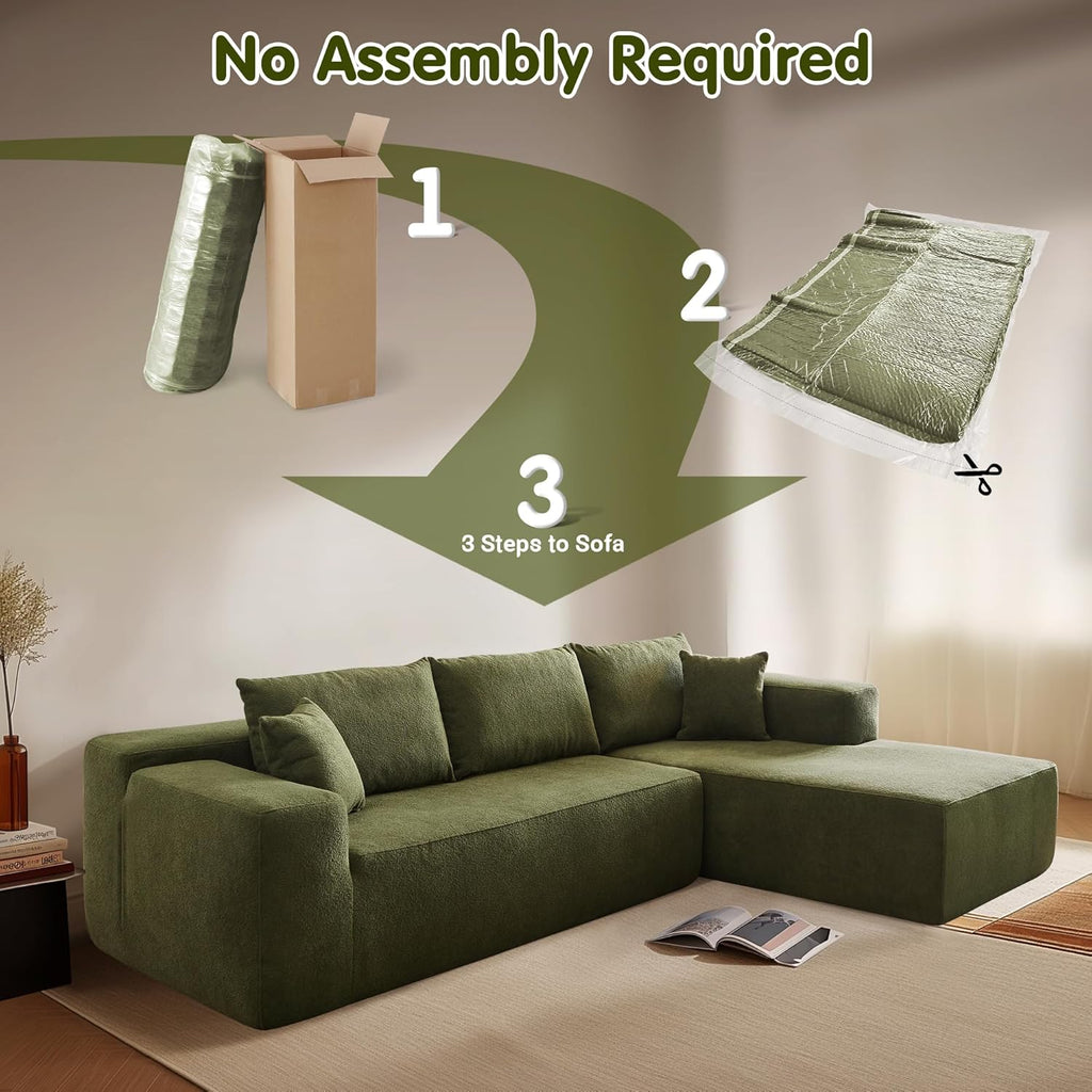 ovios Cloud Sectional Couch with L Shape Chaise Modern Modular Sofa