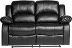 Lexicon Loveseat Recliner Double Sofa Manual Pull Tab Faux Leather Living Room