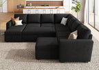 HONBAY Modular Sectional Sleeper Sofa L Shaped Couch with Pull Out Bed