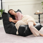 Hobestluk Giant Bean Bag Chair Memory Foam Faux Leather Floor Sofa for Adults