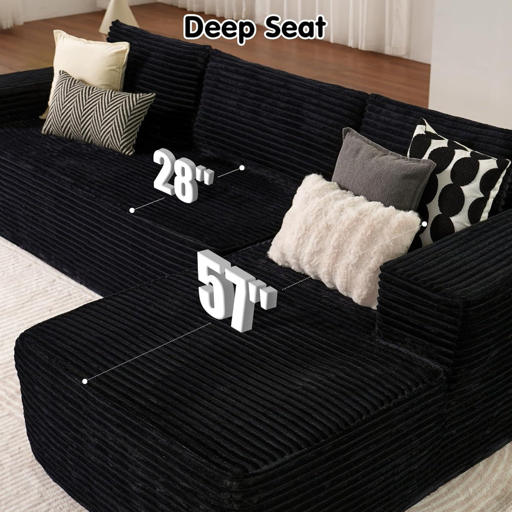 ovios Cloud Sectional Couch with L Shape Chaise Modern Modular Sofa