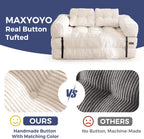 MAXYOYO L Shaped Folding Sofa Bed Convertible Sleeper with Pillow Armrest