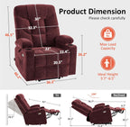 MCombo Power Lift Recliner Chair for Elderly with Extended Footrest Fabric