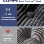 MAXYOYO L Shaped Folding Sofa Bed Convertible Sleeper with Pillow Armrest