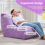 Hobestluk Giant Bean Bag Chair Memory Foam Faux Fur Sofa for Living Room