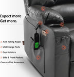 MCombo Large Power Lift Recliner Chair with Dual Motor Massage Heat Faux Leather