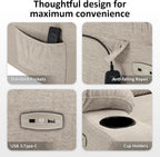 MCombo Power Lift Recliner Chair for Elderly with Extended Footrest Fabric