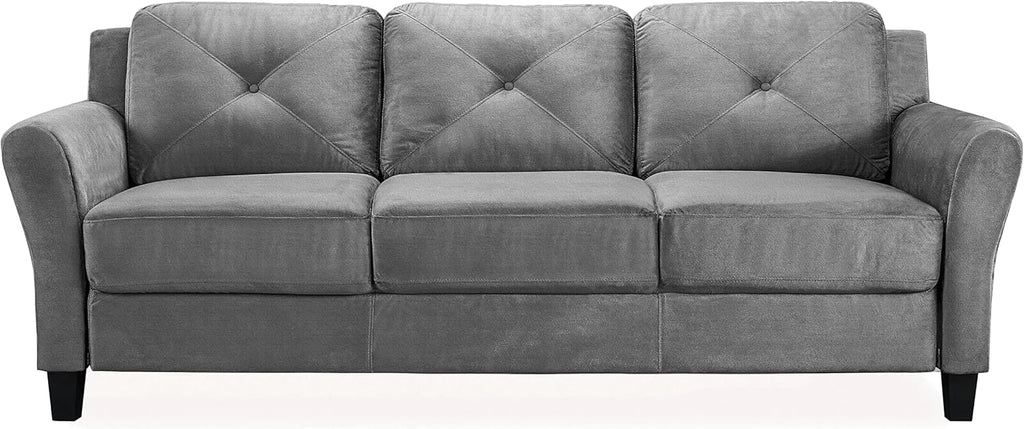 Lifestyle Harrington Sofa Upholstered Microfiber Fabric Curved Arm Couch