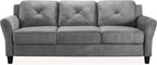 Lifestyle Harrington Sofa Upholstered Microfiber Fabric Curved Arm Couch