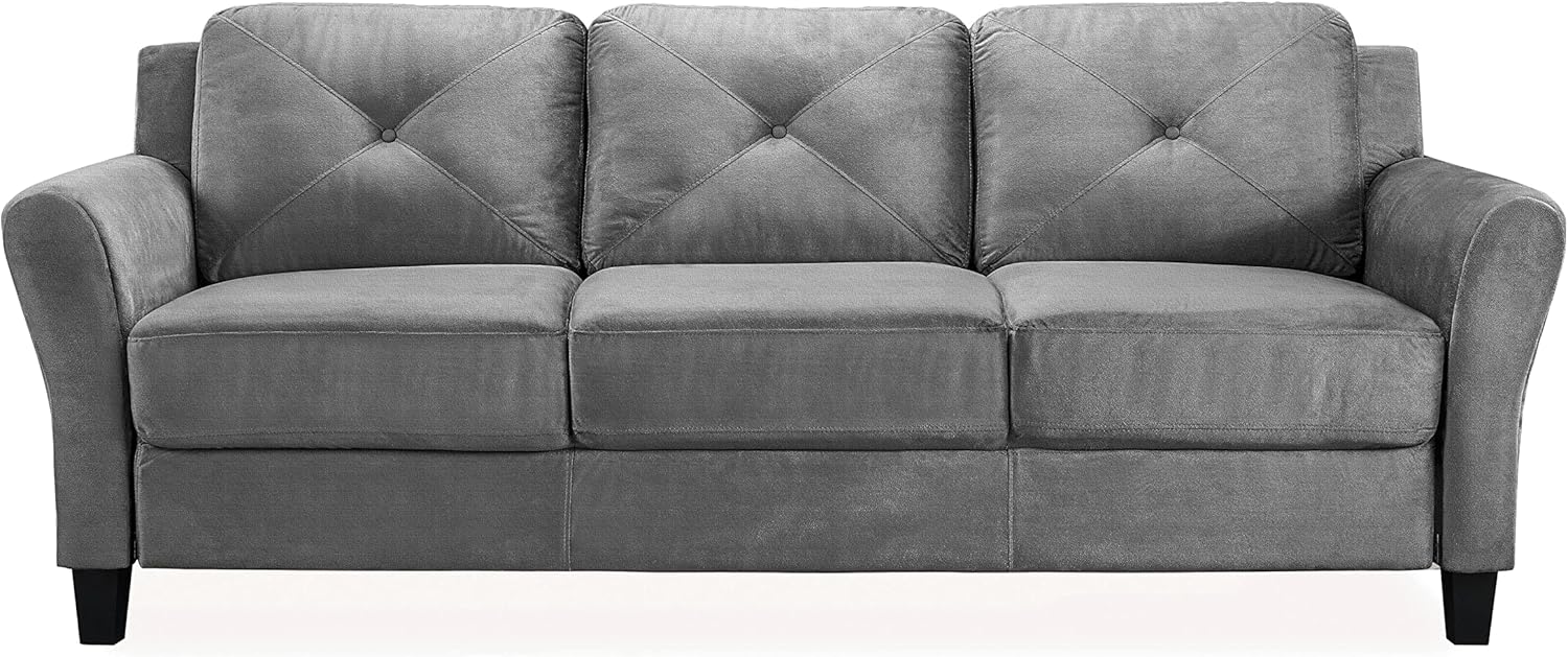 Lifestyle Harrington Sofa Upholstered Microfiber Fabric Curved Arm Couch