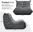 Hobestluk Giant Bean Bag Chair Memory Foam Faux Fur Sofa for Living Room