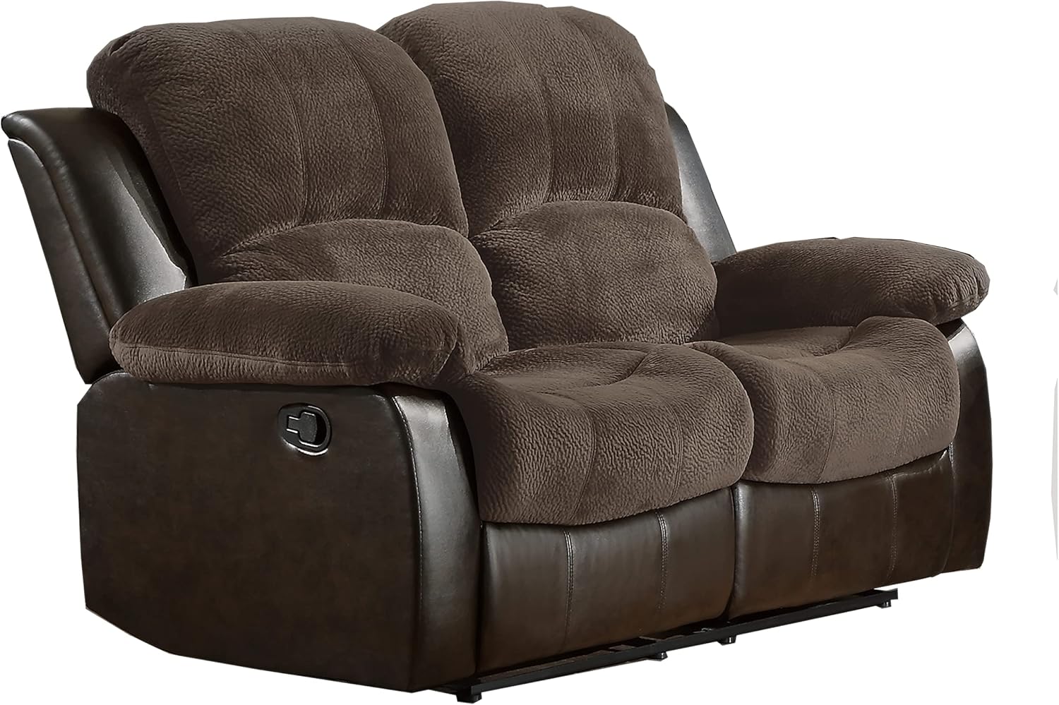 Lexicon Loveseat Recliner Double Sofa Manual Pull Tab Faux Leather Living Room