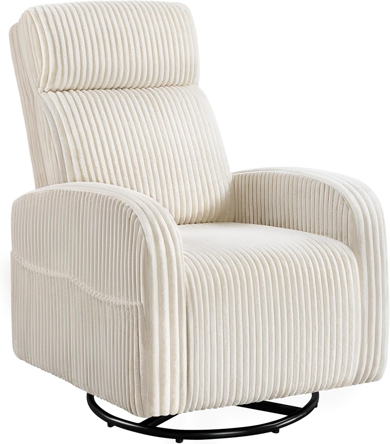 Yaheetech 360 Swivel Glider Chair Nursery Corduroy Rocking Nursing Chair with Pockets