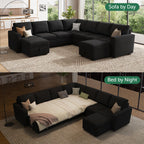HONBAY Modular Sectional Sleeper Sofa L Shaped Couch with Pull Out Bed