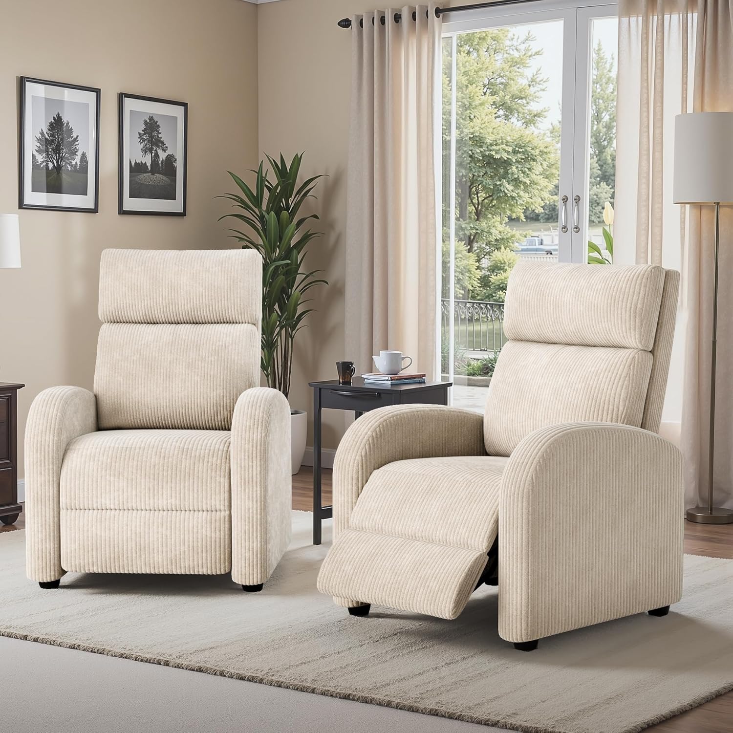 Homall Modern Recliner Chair PU Leather Padded Seat Single Sofa Home Theater