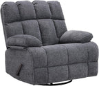 Eiayeebil Oversized Swivel Rocker Recliner Chair Extra Wide Manual Recliner