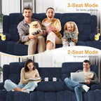 Dresegmt Loveseat Recliner Sofa 3 Seat Flip Backrest with Storage USB Cup Holders