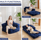 MAXYOYO L Shaped Folding Sofa Bed Convertible Sleeper with Pillow Armrest