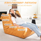 Hobestluk Giant Bean Bag Chair Memory Foam Faux Leather Floor Sofa for Adults
