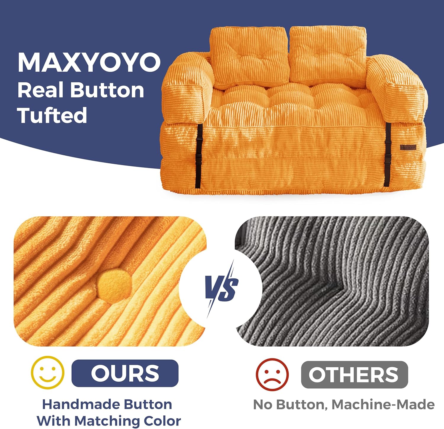 MAXYOYO L Shaped Folding Sofa Bed Convertible Sleeper with Pillow Armrest