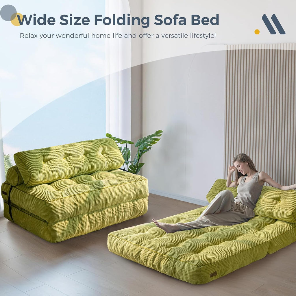 MAXYOYO Folding Sofa Bed Convertible Sleeper Chair with Pillow