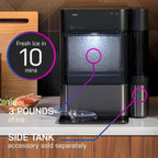 Profile Nugget Ice Maker Countertop 38lbs Smart WiFi Black Stainless Steel