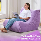 Hobestluk Giant Bean Bag Chair Memory Foam Faux Fur Sofa for Living Room