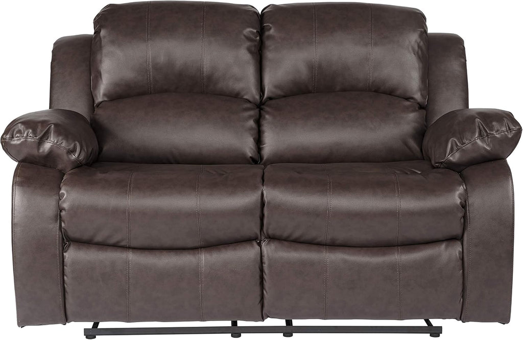Lexicon Loveseat Recliner Double Sofa Manual Pull Tab Faux Leather Living Room