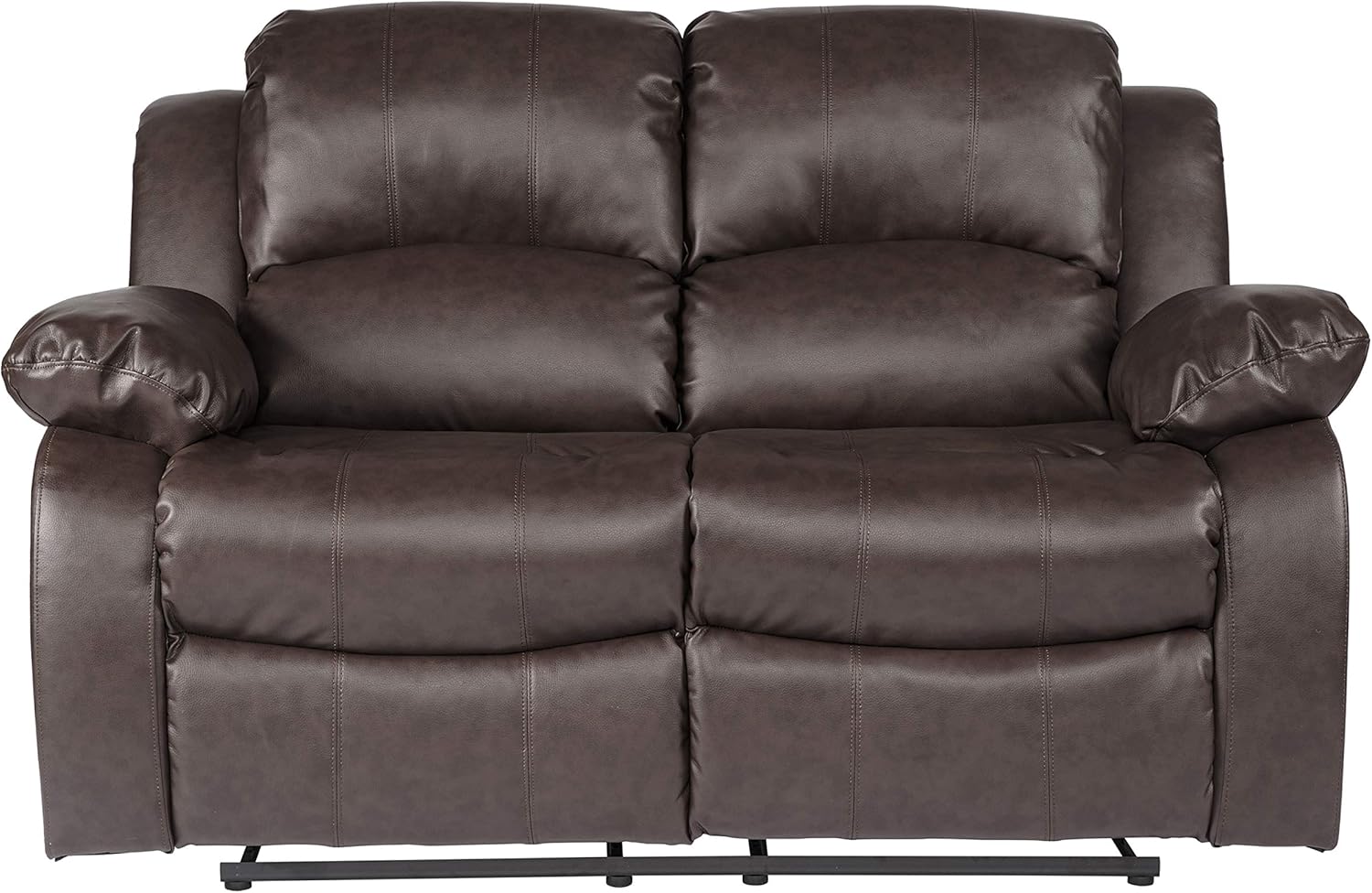 Lexicon Loveseat Recliner Double Sofa Manual Pull Tab Faux Leather Living Room